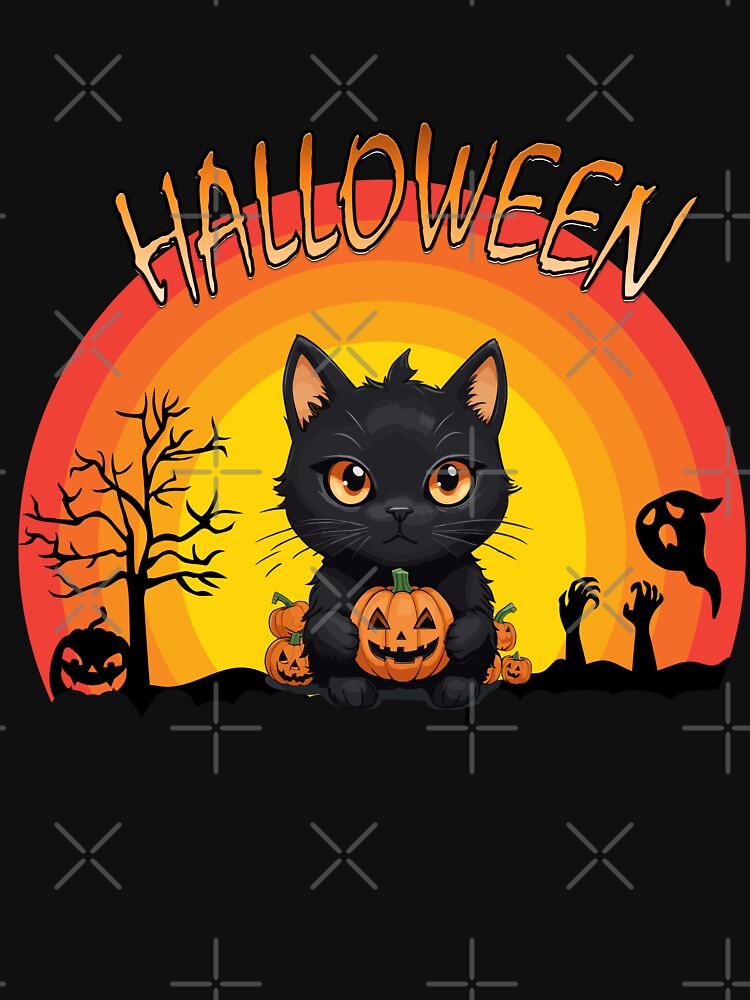 Black Halloween Cat Classic gift by Creammy1991 T-Shirts, Hoodie, Sweatshirt | BlankRebels.com (Image 3)
