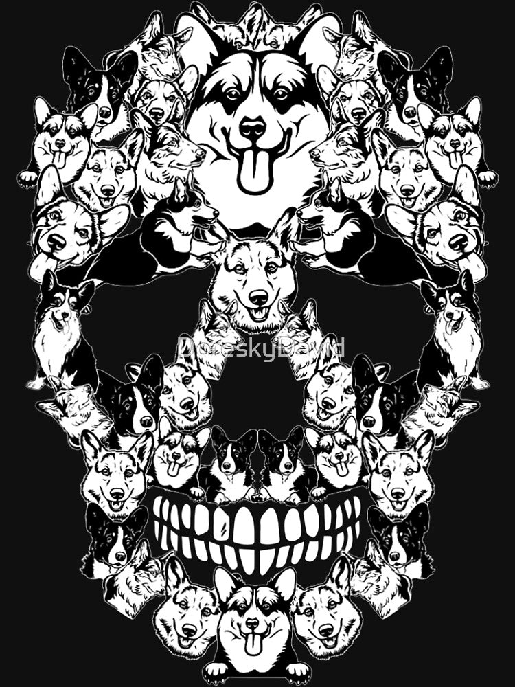 Corgi Skull Halloween by DoreskyDavid T-Shirts, Hoodie, Sweatshirt | BlankRebels.com (Image 3)
