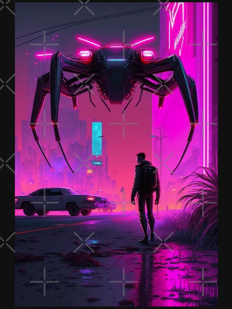 Synthwave/Retrowave Spider Cyberpunk by RESToRAPTOR