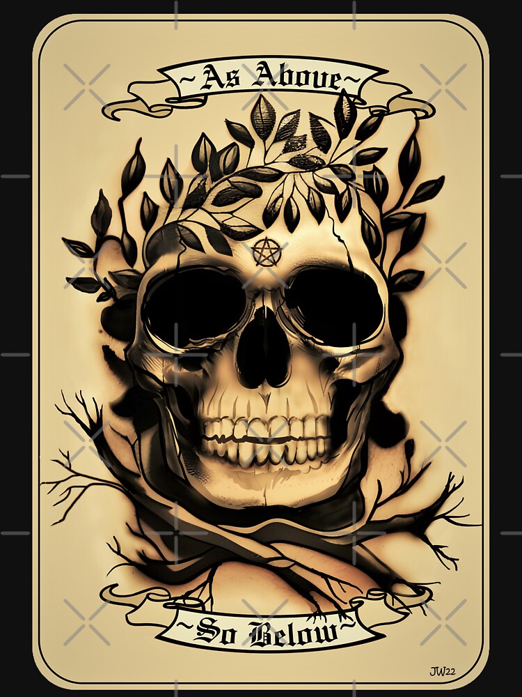 As Above Skull Tattoo by RaucousCorvusUK T-Shirts, Hoodie, Sweatshirt | BlankRebels.com (Image 3)