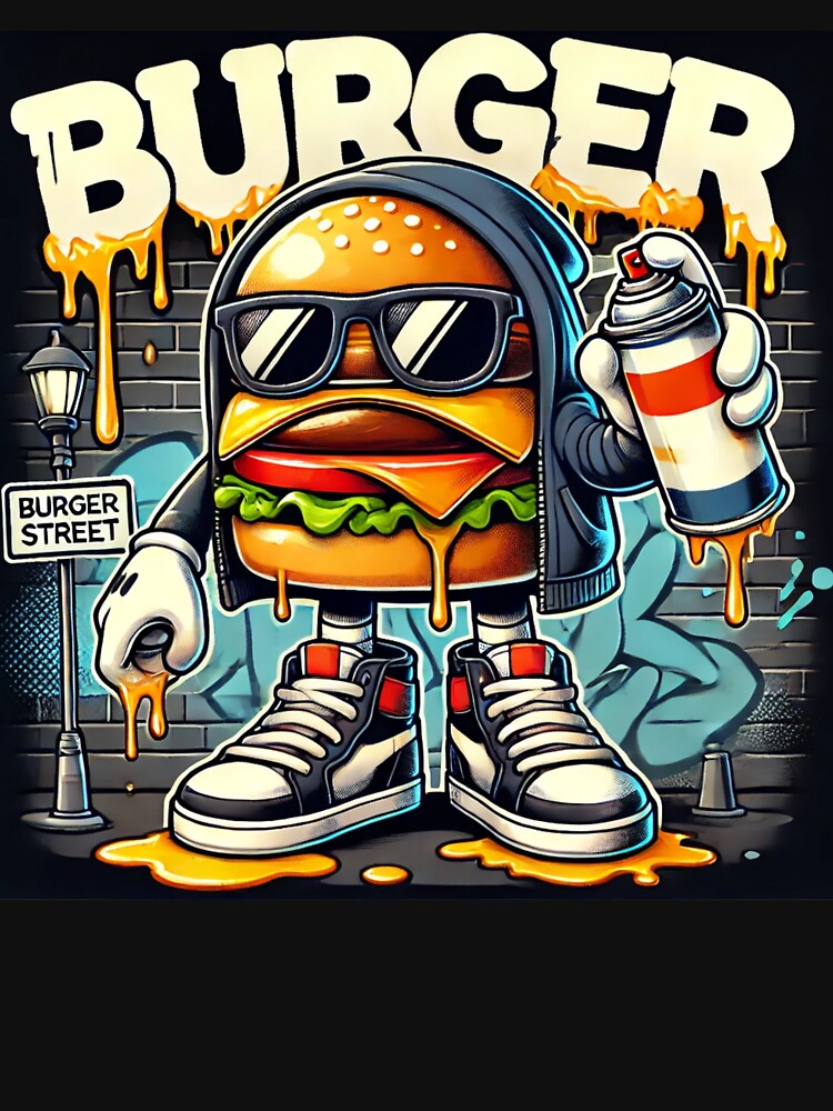 Burger - Urban Graffiti Food Vibes by Still Hungry Shop T-Shirts, Hoodie, Sweatshirt | BlankRebels.com (Image 3)