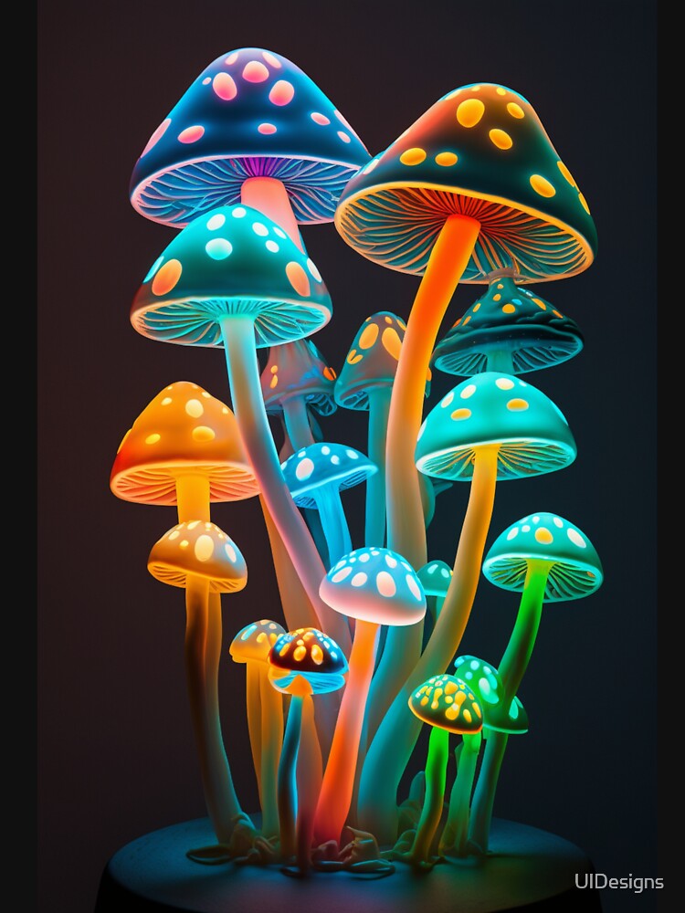 Colorful Neon Translucent Mushrooms by UlDesigns T-Shirts, Hoodie, Sweatshirt | BlankRebels.com (Image 3)