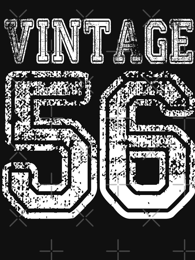Vintage 56 2056 1956 T-shirt Birthday Gift Age Year Old Boy Girl Cute Funny Man Woman Jersey Style by... (Image 3)