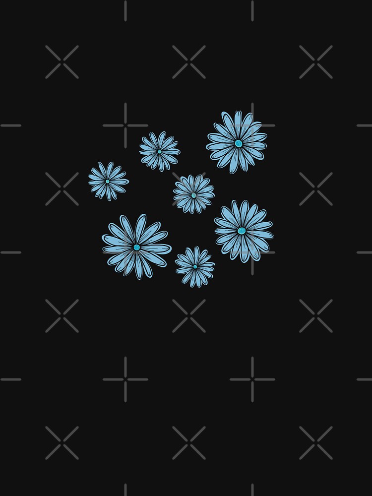 Y2K Electric blue daisy flowers sticker by Aesthetica-1 T-Shirts, Hoodie, Sweatshirt | BlankRebels.com (Image 3)