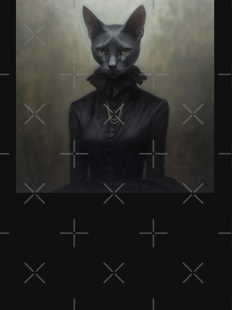 Dark Academia Victorian Cat, Dark Cottagecore Black Gothic Cat by Kink Collective T-Shirts, Hoodie, Sweatshirt (Image 3)