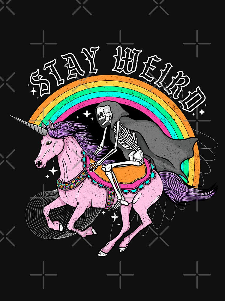 Stay Weird Skeleton Unicorn by shanconart T-Shirts, Hoodie, Sweatshirt | BlankRebels.com (Image 3)