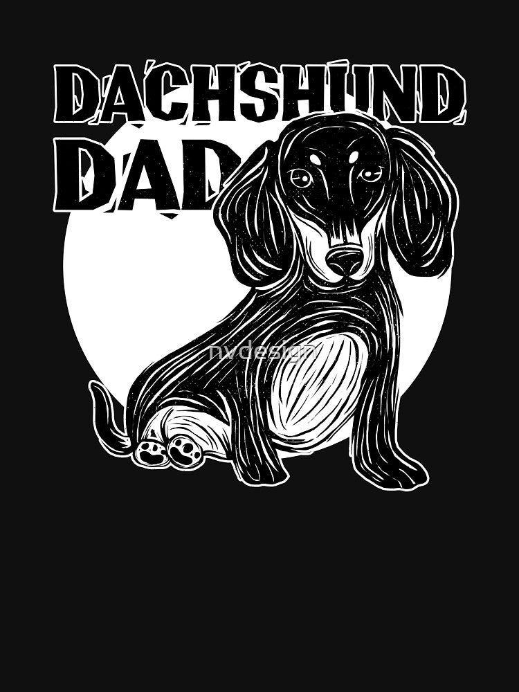 Linocut Dachshund Dad by nvdesign T-Shirts, Hoodie, Sweatshirt | BlankRebels.com (Image 3)