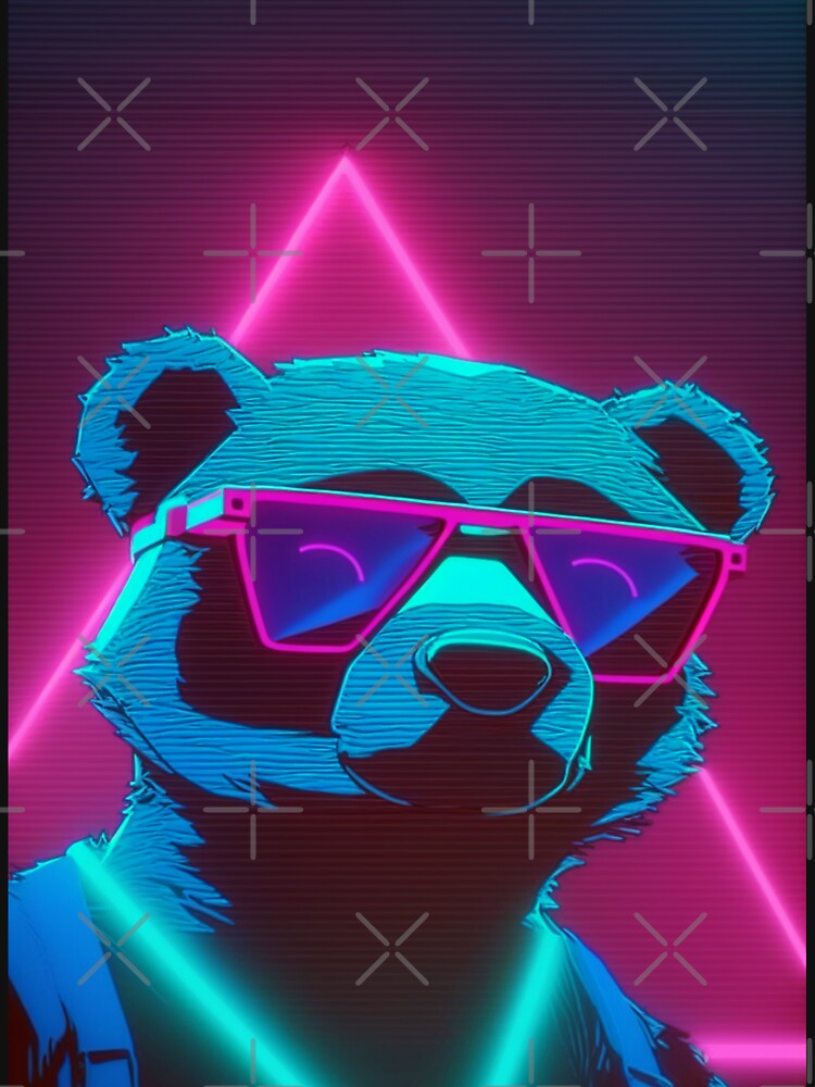 Vaporwave neon cool bear in sunglasses by RESToRAPTOR T-Shirts, Hoodie, Sweatshirt | BlankRebels.com (Image 3)