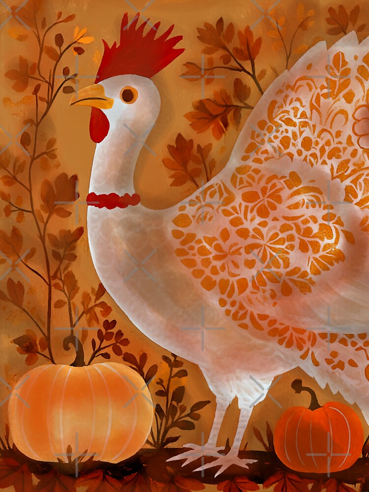 Majestic Thanksgiving Turkey with Klimt Gold Patterns and Autumn Pumpkins Illustration by  Ojo de Lilith... (Image 3)
