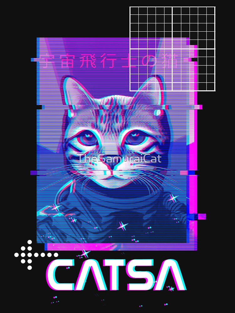 Vaporwave Cat 3 by TheSamuraiCat T-Shirts, Hoodie, Sweatshirt | BlankRebels.com (Image 3)