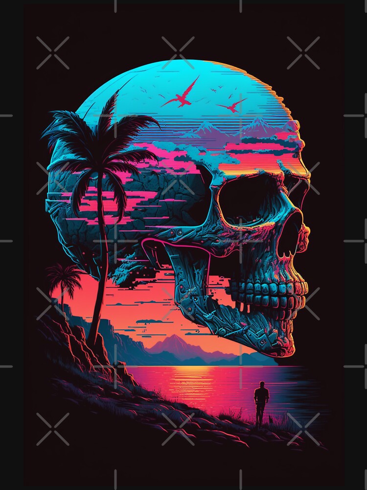 Retro Cyberpunk Skull by RESToRAPTOR T-Shirts, Hoodie, Sweatshirt | BlankRebels.com (Image 3)