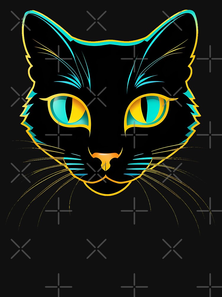 Vintage Black Cat with Bright Eyes by cabana.space T-Shirts, Hoodie, Sweatshirt | BlankRebels.com (Image 3)