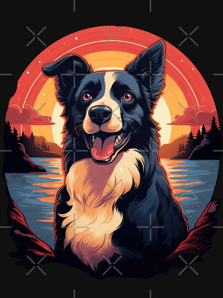 Cute Border Collie Vintage Sunrise by Metin Ozer T-Shirts, Hoodie, Sweatshirt | BlankRebels.com (Image 3)