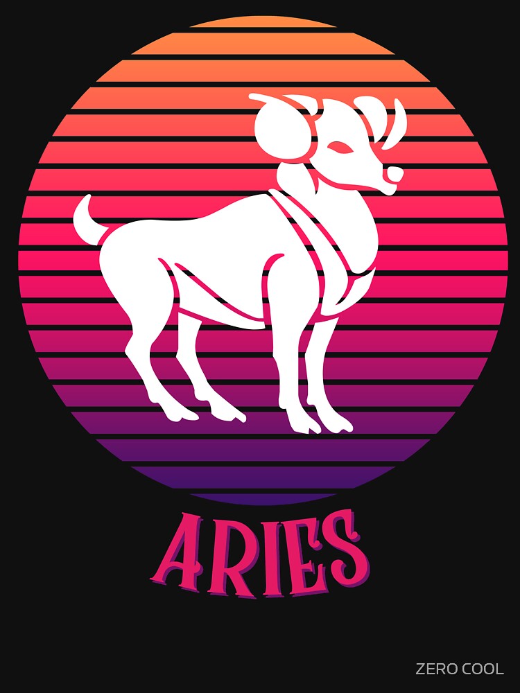 Aries Vintage Zodiac Astrological Sign Retro Rainbow T-Shirts, Hoodie, Sweatshirt
