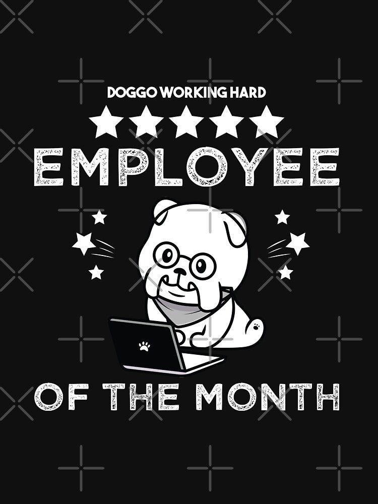 Work From Home Employee Of The Month Cute Dog Cool Dog Working Hard Retro Vintage Quarantined Funny Gift for... (Image 3)