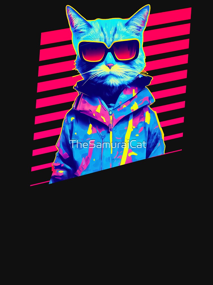Vaporwave Cat by TheSamuraiCat T-Shirts, Hoodie, Sweatshirt | BlankRebels.com (Image 3)