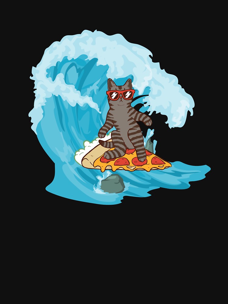 Surfing Pizza Cat Purrs & Snuggles T-Shirts, Hoodie, Sweatshirt
