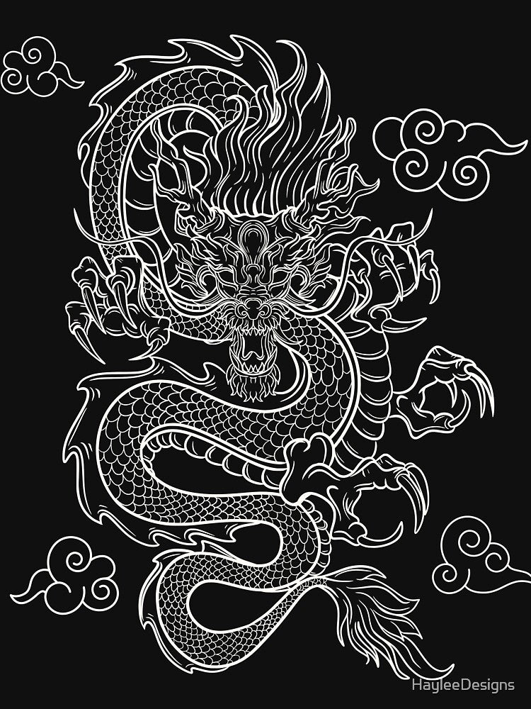 Cool Asian Dragon Japanese Chinese Cool Dragon by HayleeDesigns T-Shirts, Hoodie, Sweatshirt | BlankRebels.com (Image 3)