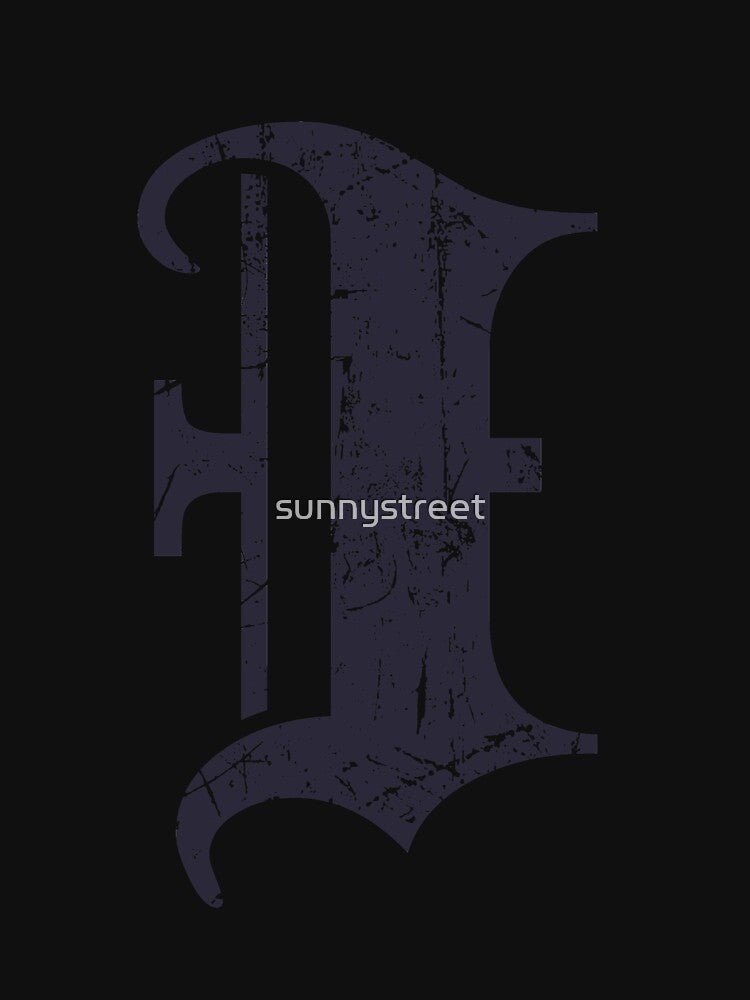 Dark Grunge Monogram Letter "I" Blackletter by SunnyStreet T-Shirts, Hoodie, Sweatshirt | BlankRebels.com (Image 3)