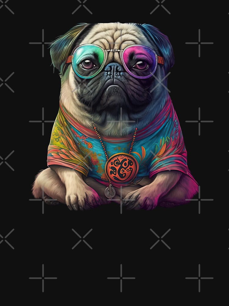 Funny pug hippie by AnimalArtPhotos T-Shirts, Hoodie, Sweatshirt | BlankRebels.com (Image 3)