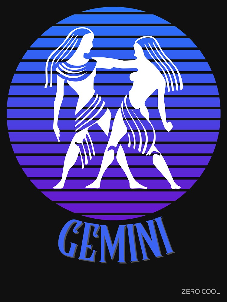 Gemini Vintage Zodiac Astrological Sign Retro Rainbow by ZEROXCOOL T-Shirts, Hoodie, Sweatshirt | BlankRebels.com (Image 3)