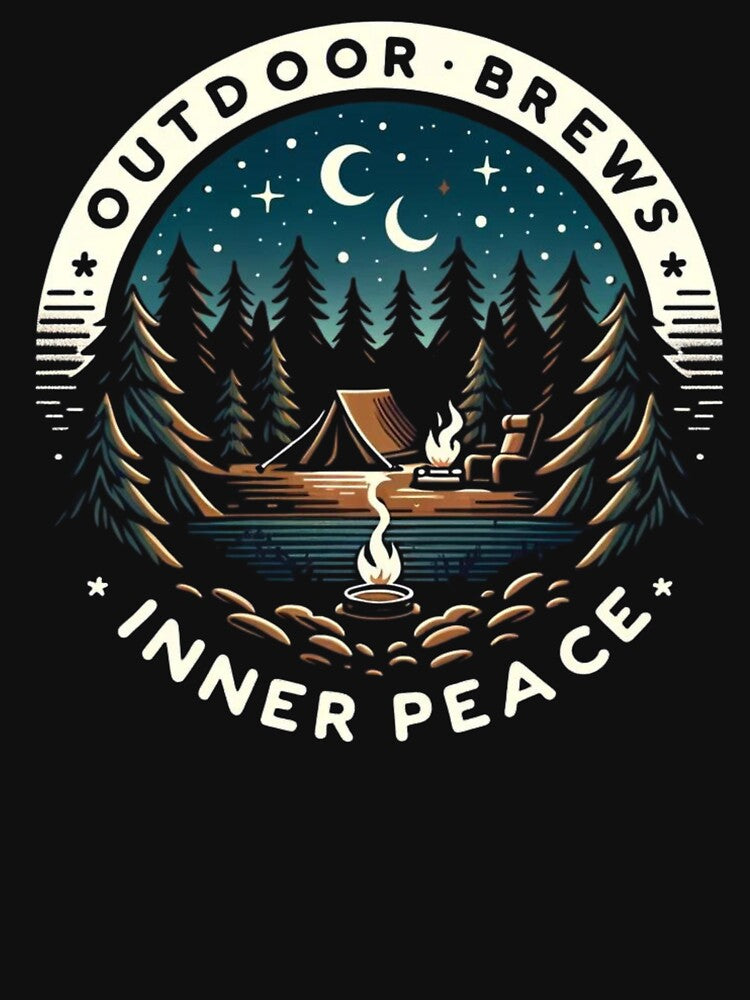 Outdoor Brews Inner Peace Coffee Camping Coffee Camping T-Shirts, Hoodie, Sweatshirt