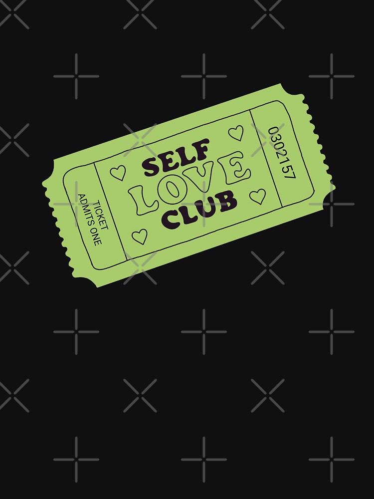 Green Self Love Club Ticket  | Minimalistic Tattoo Design Style, Line Art Illustration by MarinasDesign... (Image 3)