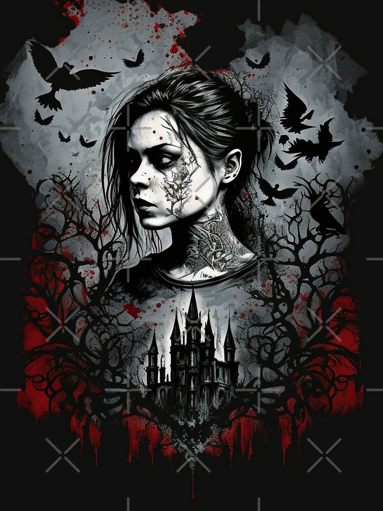 Castle Goth Girl - Dark Bloody Gothic Design by Top Seller ⭐⭐⭐⭐⭐ 5/5 T-Shirts, Hoodie, Sweatshirt | BlankRebels.com (Image 3)