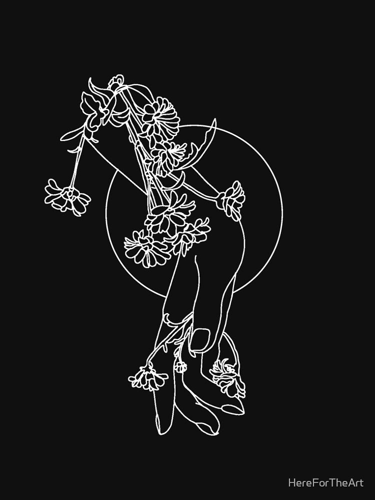 Hand and flowers line art by HereForTheArt T-Shirts, Hoodie, Sweatshirt | BlankRebels.com (Image 2)