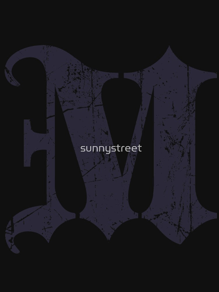 Dark Grunge Monogram Letter "M" Blackletter by SunnyStreet T-Shirts, Hoodie, Sweatshirt | BlankRebels.com (Image 3)