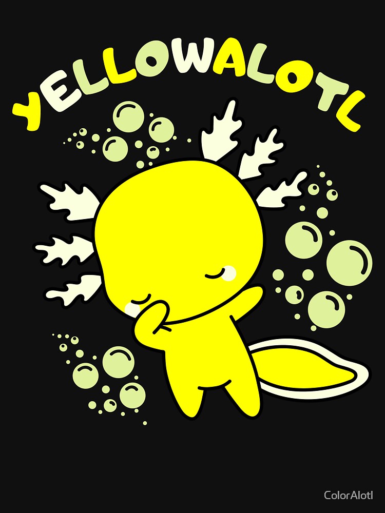 Cute cartoon baby yellow Axolotl wordplay by ColorAlotl T-Shirts, Hoodie, Sweatshirt | BlankRebels.com (Image 3)