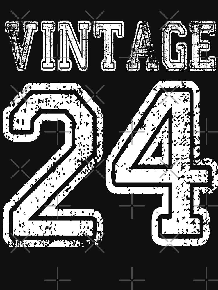 Vintage 24 2024 1924 T-shirt Birthday Gift Age Year Old Boy Girl Cute Funny Man Woman Jersey Style by... (Image 3)