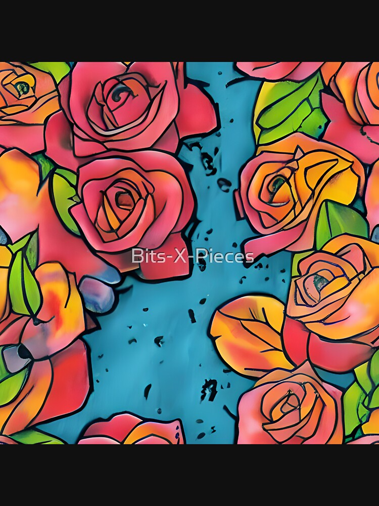 Gothic Rose Pattern Dark and Edgy Designs for Gothic Enthusiasts Blue Dreaming by Bits-X-Pieces T-Shirts,... (Image 3)