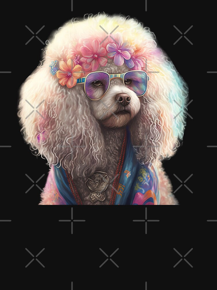 Funny hippie poodle by AnimalArtPhotos T-Shirts, Hoodie, Sweatshirt | BlankRebels.com (Image 3)