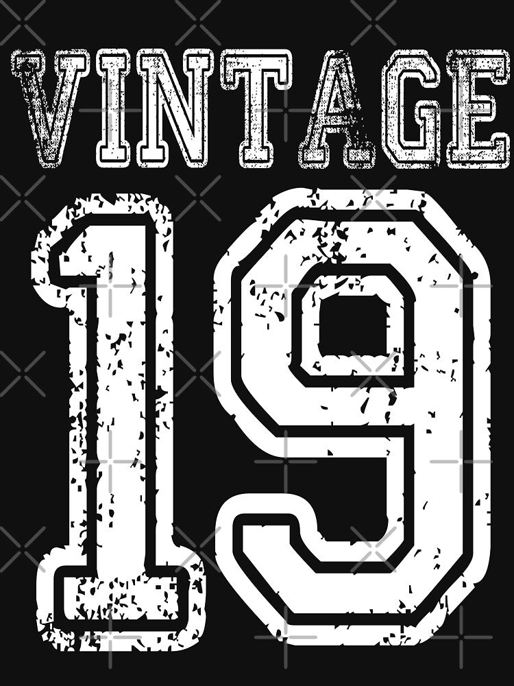 Vintage 19 2019 1919 T-shirt Birthday Gift Age Year Old Boy Girl Cute Funny Man Woman Jersey Style by... (Image 3)