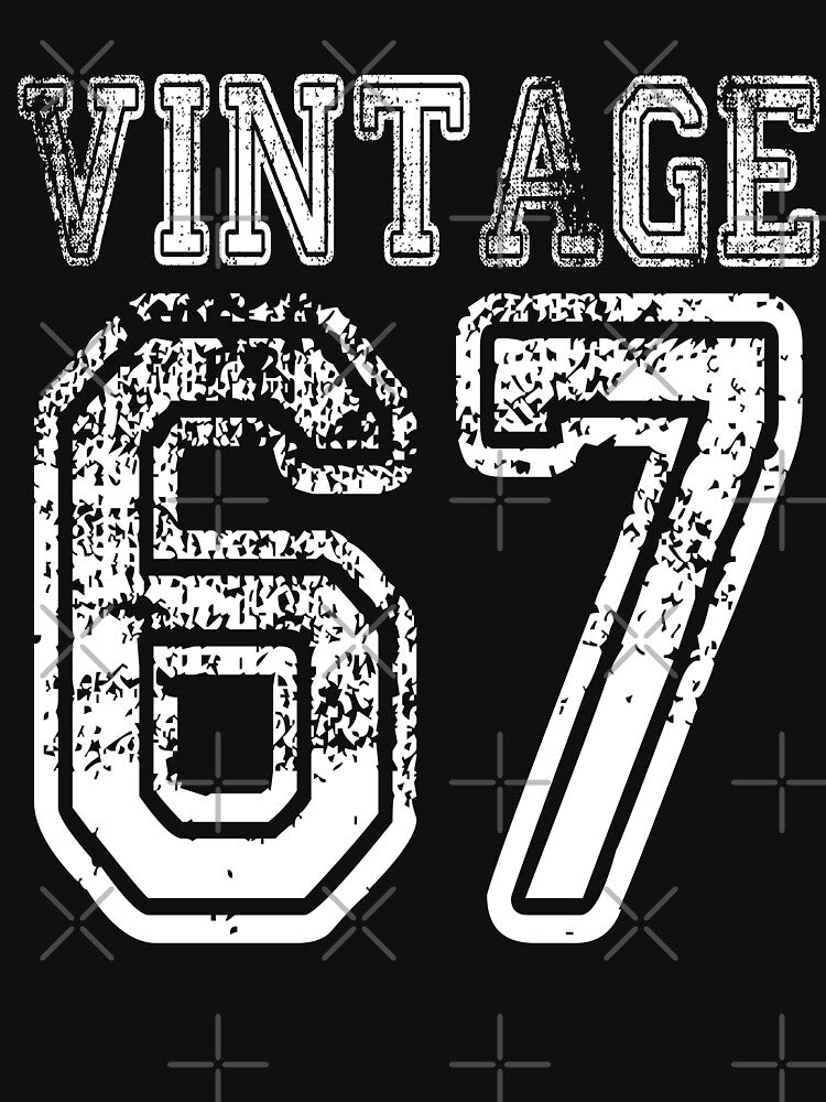 Vintage 67 2067 1967 T-shirt Birthday Gift Age Year Old Boy Girl Cute Funny Man Woman Jersey Style by... (Image 3)