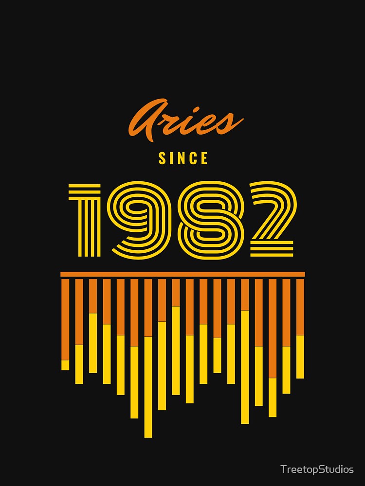Aries since 1982 retro style Orange and Yellow by TreetopStudios T-Shirts, Hoodie, Sweatshirt | BlankRebels.com (Image 3)