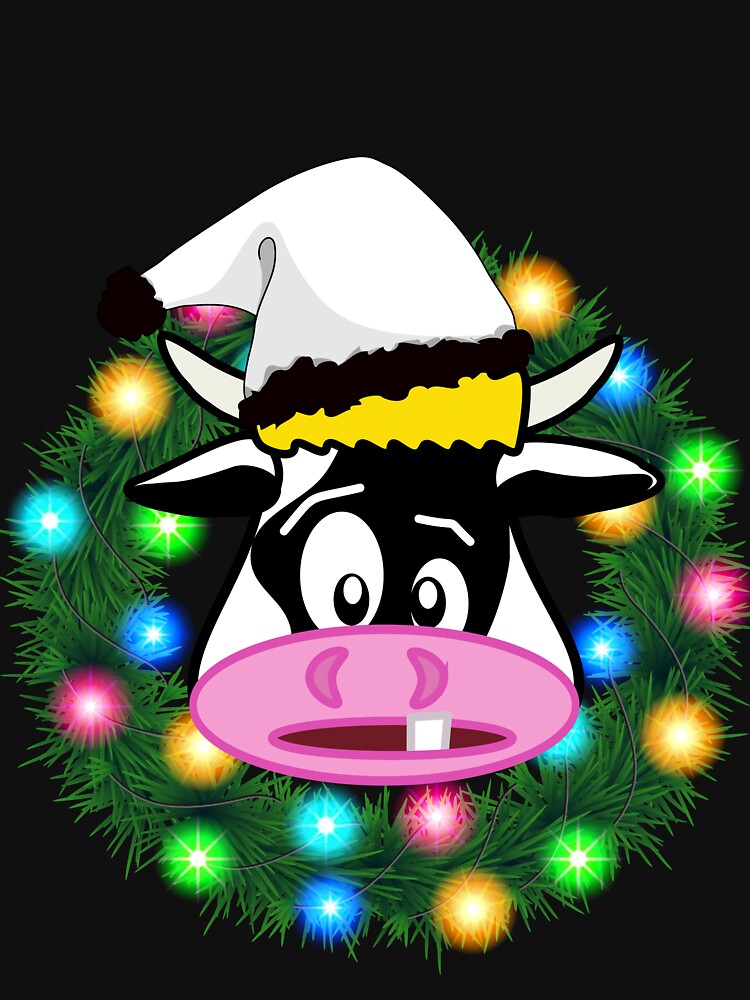 christmas T-shirt funny cow for christmas T-shirt classique by chaousari98 ⭐️⭐️⭐️⭐️⭐️ Hoodie, Sweatshirt (Image 3)