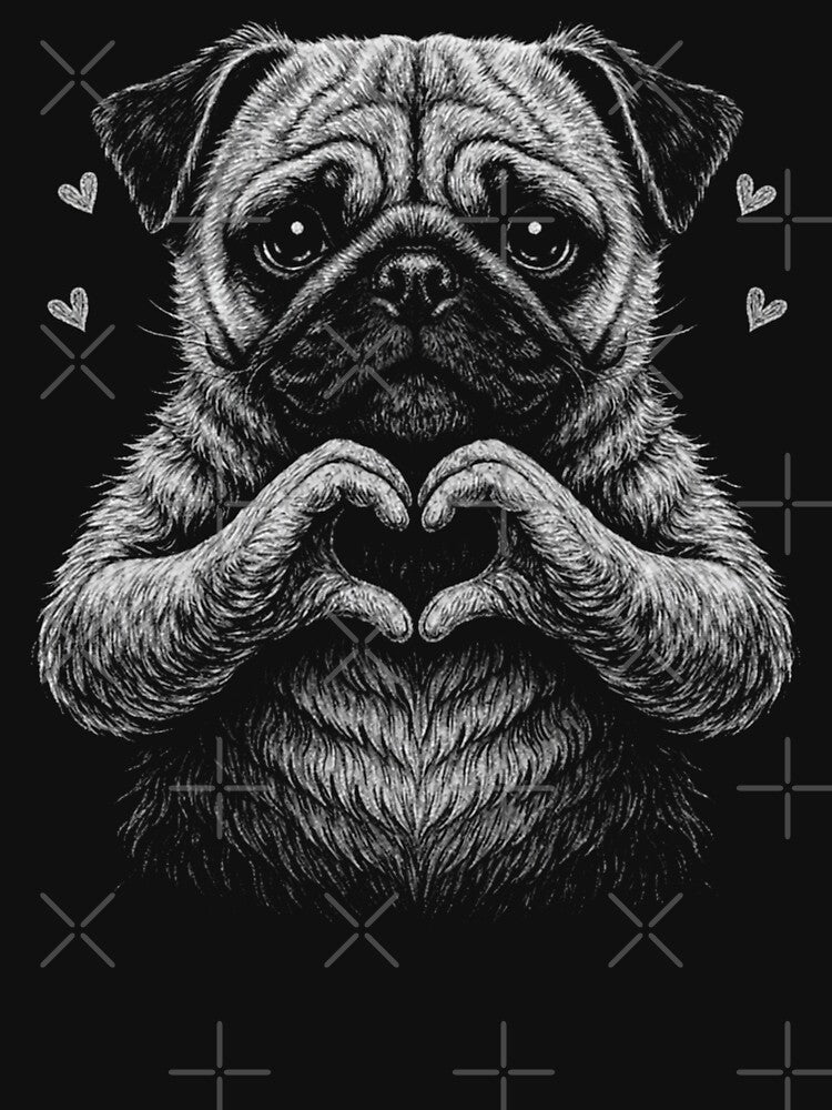 Pug Heart Valentine by will freed18