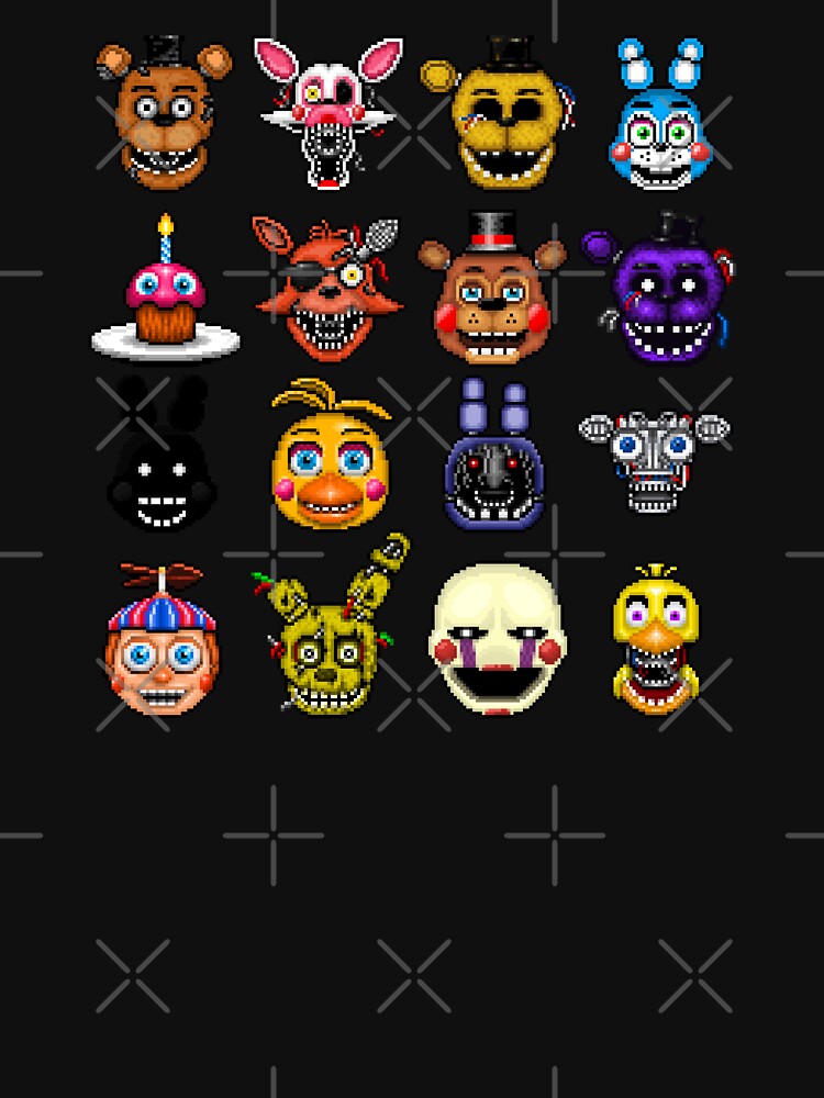 Five Nights at Freddy's - Pixel art - Multiple Characters by GEEKsomniac T-Shirts, Hoodie, Sweatshirt (Image 3)