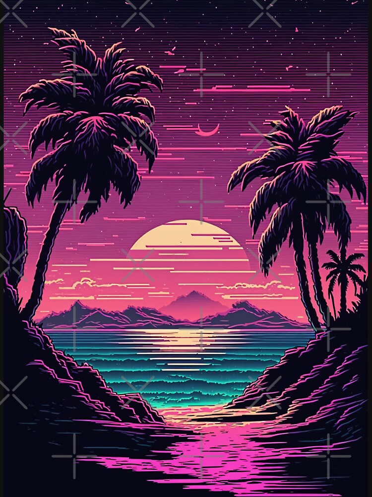 80s Vaporwave Beach by RESToRAPTOR T-Shirts, Hoodie, Sweatshirt | BlankRebels.com (Image 3)