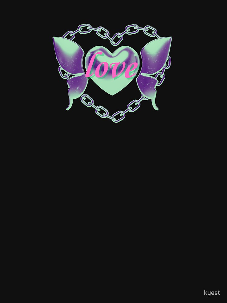 streetwear, y2k, retro heart butterfly wings print by kyest T-Shirts, Hoodie, Sweatshirt | BlankRebels.com (Image 3)