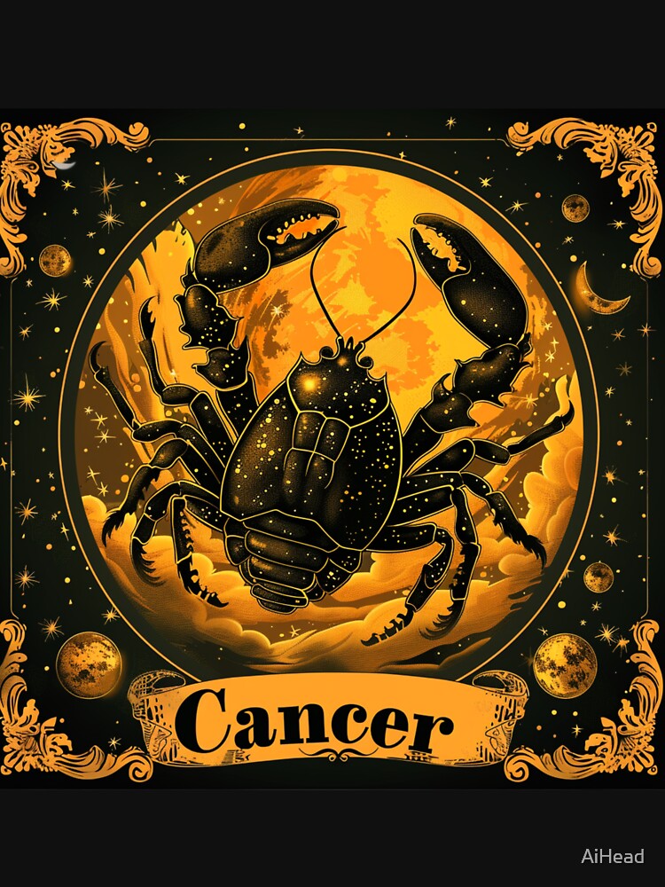 Vintage Style Cancer Zodiac Sign by AiHead T-Shirts, Hoodie, Sweatshirt | BlankRebels.com (Image 3)