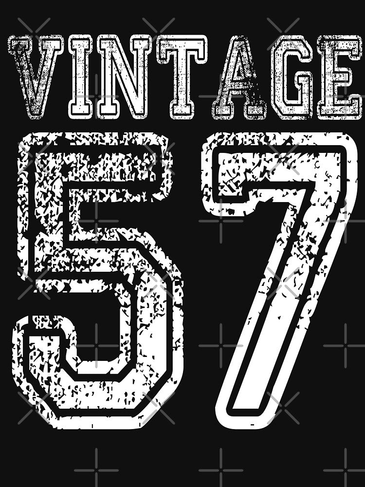 Vintage 57 2057 1957 T-shirt Birthday Gift Age Year Old Boy Girl Cute Funny Man Woman Jersey Style by... (Image 3)