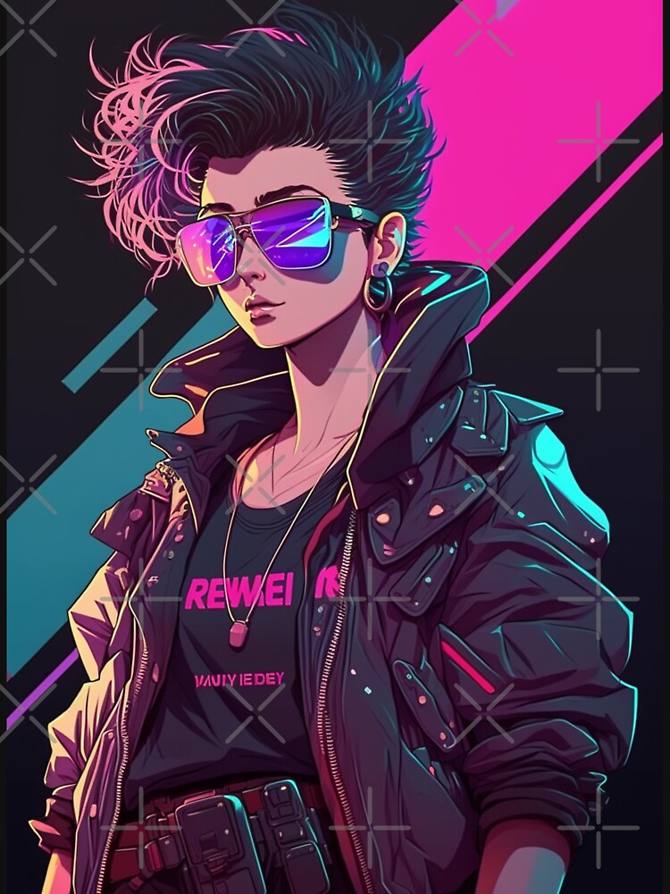 Vaporwave 80s cyberpunk anime girl by RESToRAPTOR T-Shirts, Hoodie, Sweatshirt | BlankRebels.com (Image 3)