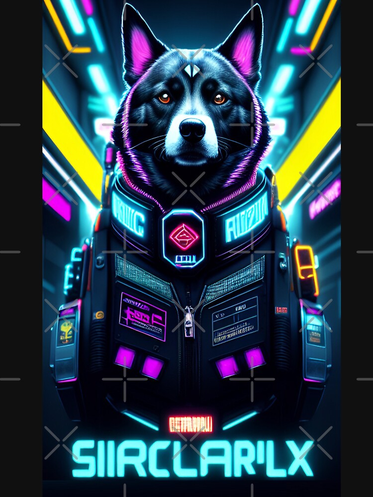 Futuristic dog Neon Sci fi Art by CyberArtWorld T-Shirts, Hoodie, Sweatshirt | BlankRebels.com (Image 3)