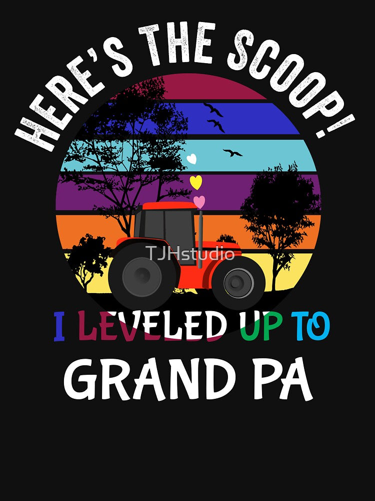 Here’s the scoop! I leveled up to grandpa! Retro Font by TJHstudio T-Shirts, Hoodie, Sweatshirt | BlankRebels.com (Image 3)
