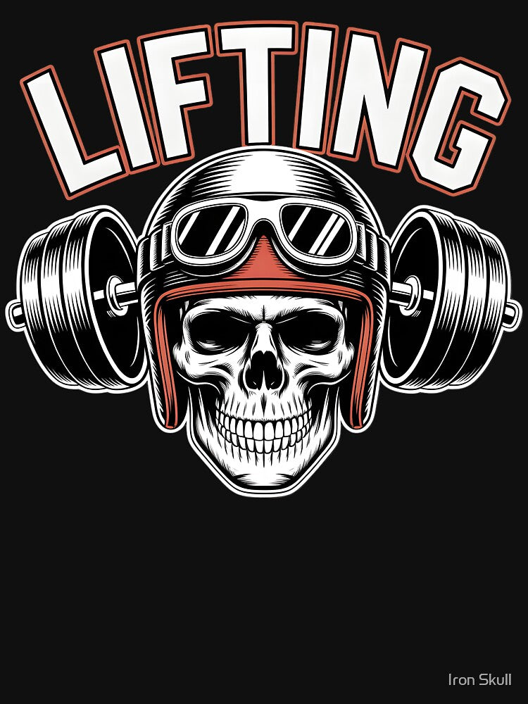 Vintage Biker Skull Weightlifting - Barbell Logo by Iron Skull T-Shirts, Hoodie, Sweatshirt | BlankRebels.com (Image 3)