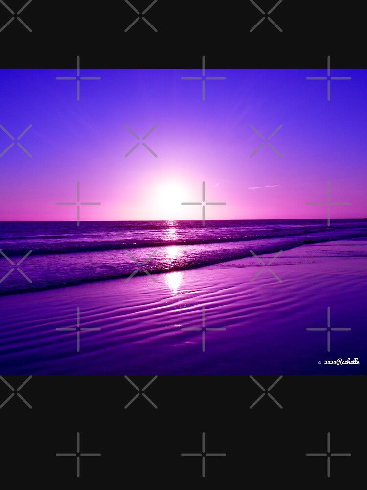 Stunning Shades of Purple Sunset over Ocean Fine Art Print by Yogibear0009 T-Shirts, Hoodie, Sweatshirt (Image 3)