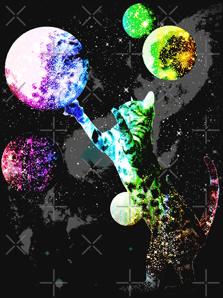 Space Cat with Planets by ROBOTFACE T-Shirts Hoodie, Sweatshirt | BlankRebels.com (Image 3)